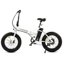 ECOTRIC UL Certified 20inch White Fat Tire Portable and Folding Electric Bike