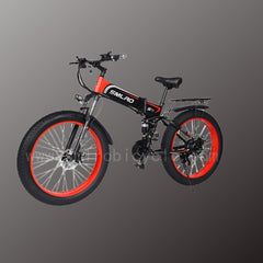 SMLRO S11 Full Suspension Folding Mountain Snow Bike | 350W 500W 700W 1000W | Black Red