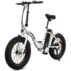 ECOTRIC UL Certified 20inch white portable and folding fat bike model Dolphin