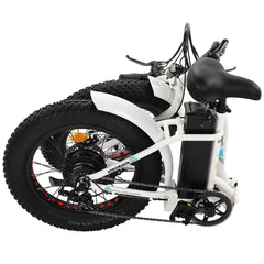 ECOTRIC UL Certified 20inch white portable and folding fat bike model Dolphin