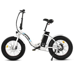 ECOTRIC UL Certified 20inch white portable and folding fat bike model Dolphin