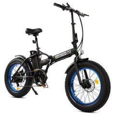 ECOTRIC UL Certified 36V Fat Tire Portable and Folding Electric Bike-Matt Black and blue