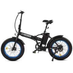 ECOTRIC UL Certified 36V Fat Tire Portable and Folding Electric Bike-Matt Black and blue