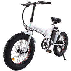 ECOTRIC UL Certified 20inch White Fat Tire Portable and Folding Electric Bike