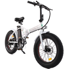 ECOTRIC UL Certified 20inch White Fat Tire Portable and Folding Electric Bike