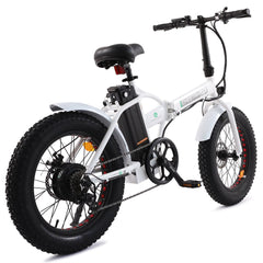 ECOTRIC UL Certified 20inch White Fat Tire Portable and Folding Electric Bike