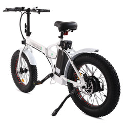 ECOTRIC UL Certified 20inch White Fat Tire Portable and Folding Electric Bike