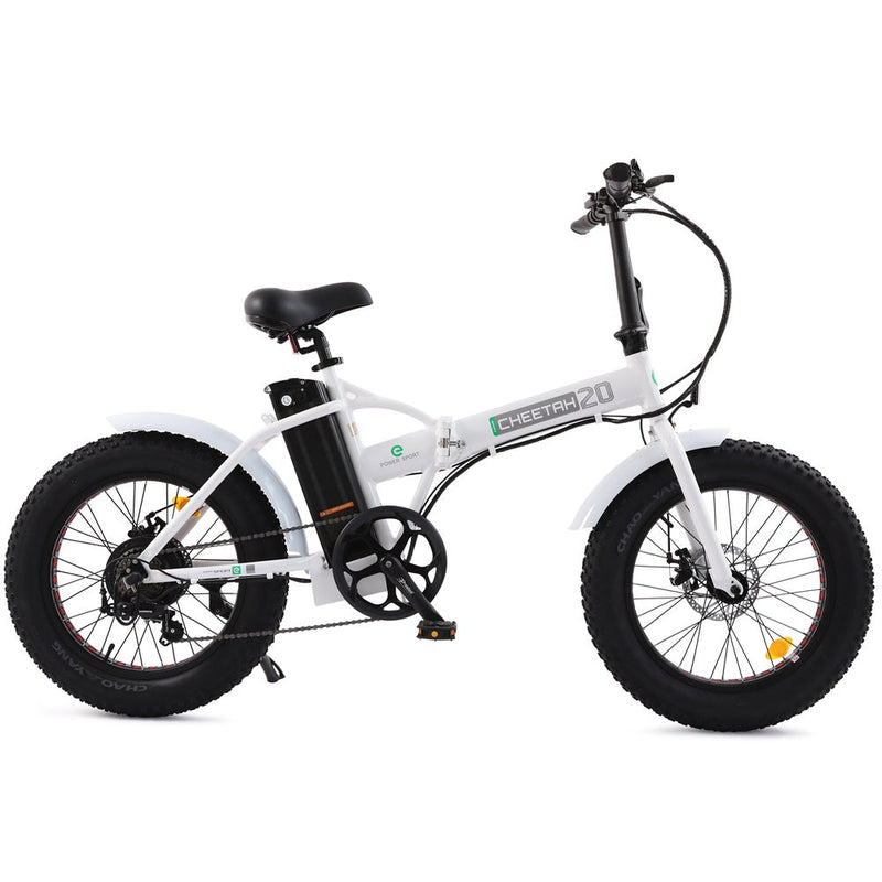 ECOTRIC UL Certified 20inch White Fat Tire Portable and Folding Electric Bike