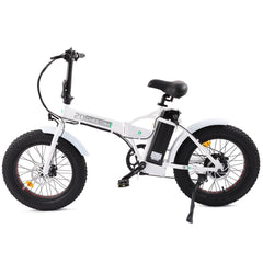 ECOTRIC UL Certified 20inch White Fat Tire Portable and Folding Electric Bike