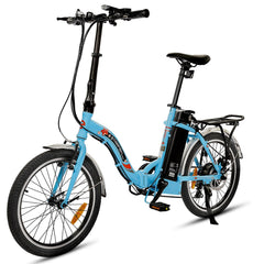 ECOTRIC UL Certified 20inch Blue Starfish portable and folding electric bike