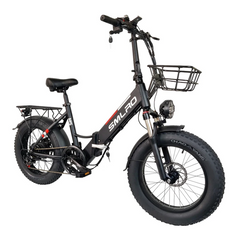 SMLRO M5 Fat-tire Folding Mountain Adult Electric Bike | with Front Basket