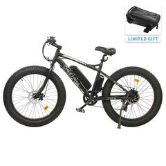 ECOTRIC Cheetah 26 Fat Tire Beach Snow Electric Bike-Matt Black