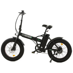 ECOTRIC Matt Black 48V portable and folding fat ebike with LCD display