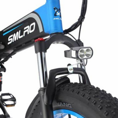 SMLRO S11 Full Suspension Folding Mountain Snow Bike | 350W 500W 700W 1000W | Black Blue