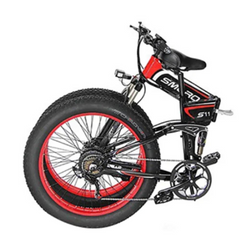 SMLRO S11 Full Suspension Folding Mountain Snow Bike | 350W 500W 700W 1000W | Black Red