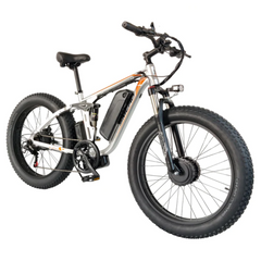 SMLRO V3 Plus Dual Motor Electric Mountain Bike - 2000W | 48V 22.4AH | Hydralic Disc Brake| Silver Orange