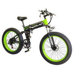 SMLRO S11 Full Suspension Folding Mountain Snow Bike | 350W 500W 700W 1000W | Black Green